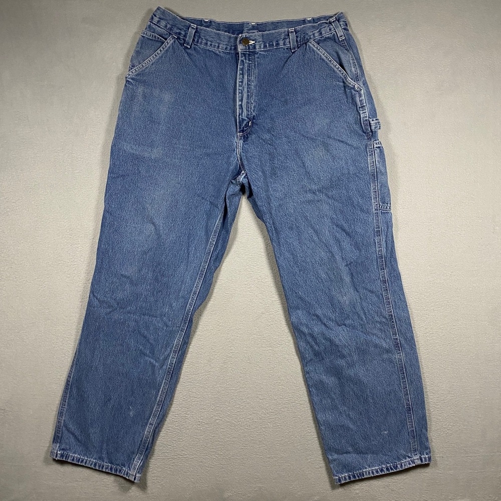 Carhartt Carpenter Jeans Mens‎ 38x32 Blue Loose Original Fit Denim Work